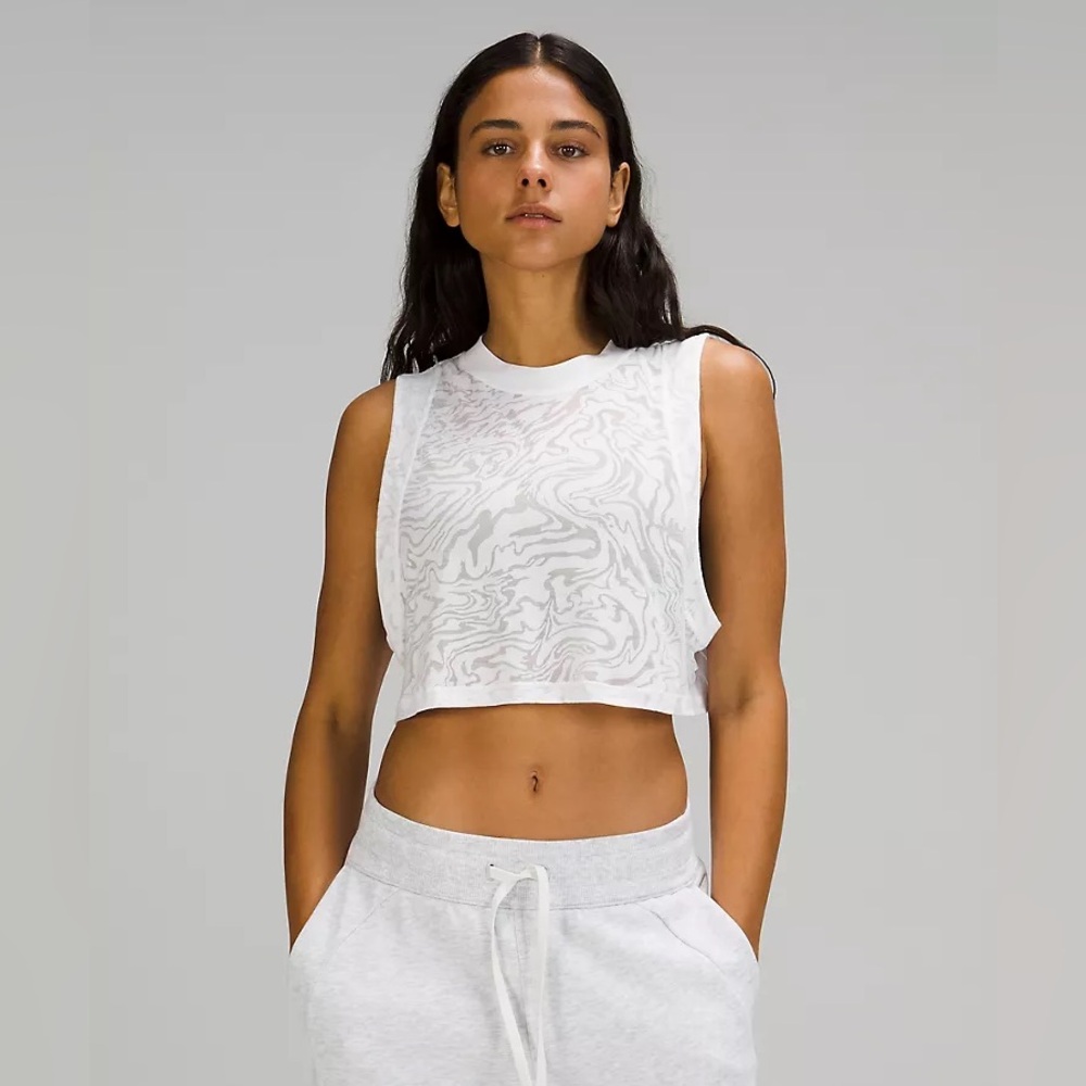 NWT Lululemon All Yours Crop Tank Top *Veil, White, Size 12